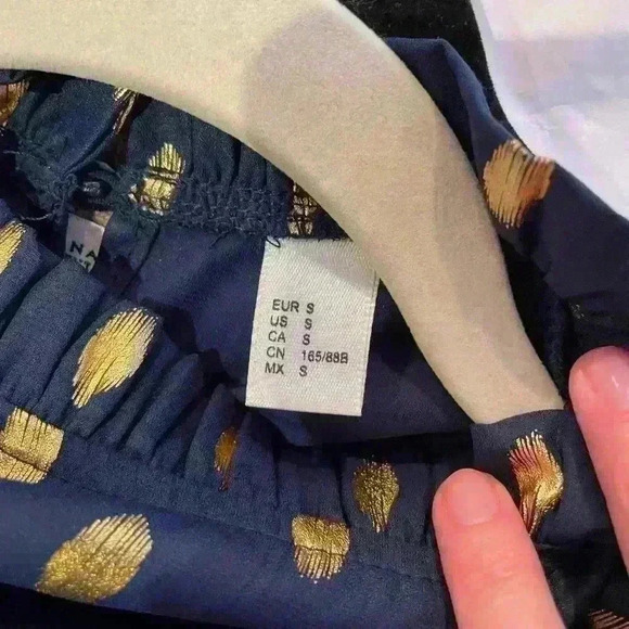 Amazon Purchase Navy Sheer Blouse with Gold Details Small - Picture 11 of 11